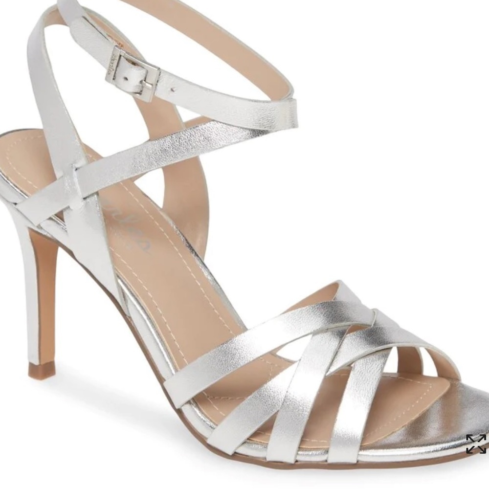 Hippy Silver Dainty Metallic Ankle Strap Formal Dress Sandals